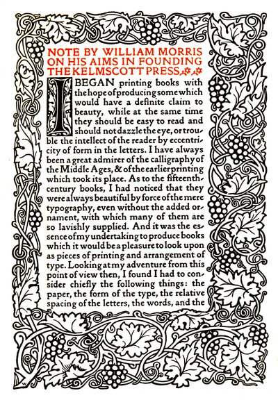 Kelmscott Press: Pagina stampata in Golden Type, c.1895, 1914 da William Morris