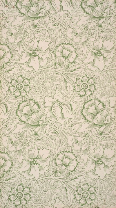 Rosa e Papavero. Carta da parati da William Morris