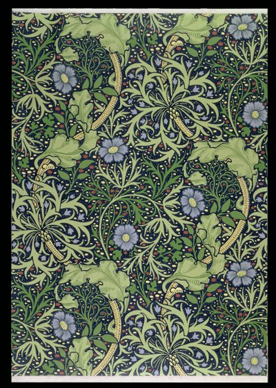 Design di carta da parati con alghe, stampato da John Henry Dearle, 1901 da William Morris
