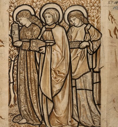 Le tre Marie al Sepolcro - Progetto per vetrata, 1862 da William Morris