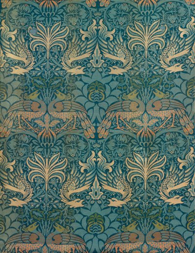 Disegno tessile di William Morris Peacock and Dragon, c.1880 (stampa a blocchi di legno) da William Morris