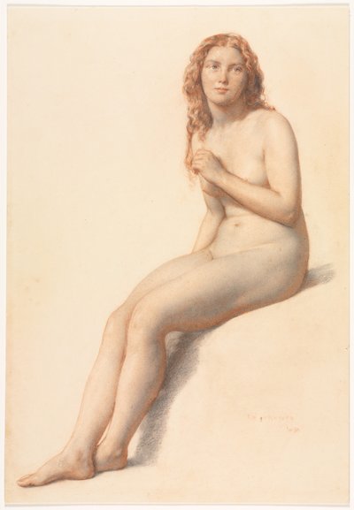 Nudo Femminile Seduto, Vista di Tre Quarti dal Fronte da William Mulready