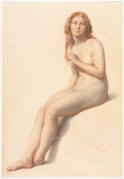 Nudo femminile, seduto, vista di tre quarti dal davanti, 1859 da William Mulready
