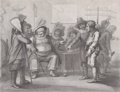 Falstaff alla chiamata alle armi di Justice Shallow, Shakespeare, Enrico IV, Parte..., 1 giugno 1792 da William Nelson Gardiner