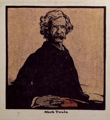Mark Twain (1835-1910) illustrazione da 