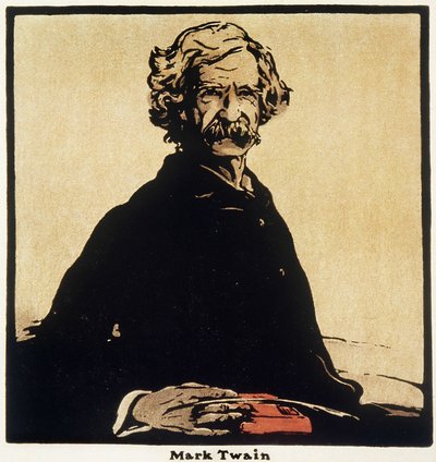 Ritratto di Mark Twain (1835-1910) Scrittore americano da William Nicholson