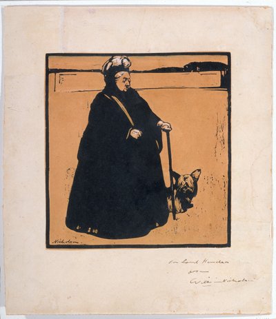 Ritratto della regina Vittoria con cane da William Nicholson