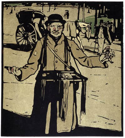 Mercante di giocattoli, Londra - in "Types of London", di William Nicholson (1872-1949), ed Floury da William Nicholson
