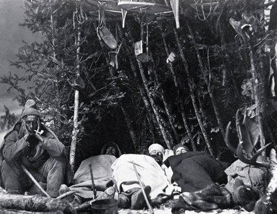 Vita del trapper in Canada, foto di Nottman, circa 1890 da William Notman