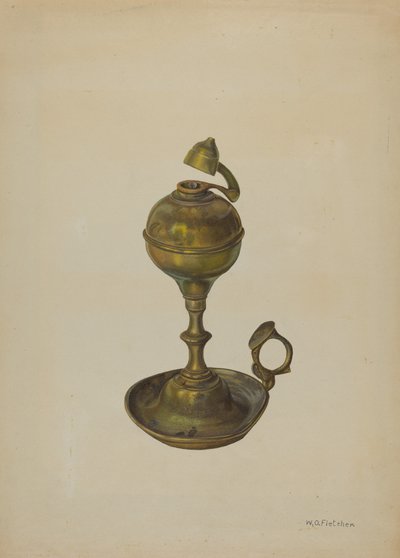 Lampada di ottone, c. 1939 da William O. Fletcher