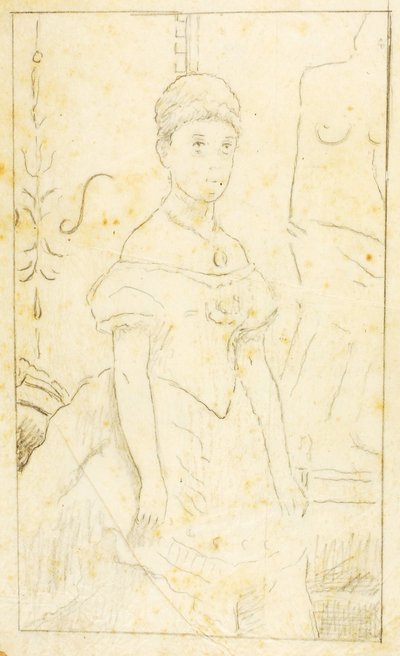 Signora in abito da sera con figura di Venere di Milo da William Page