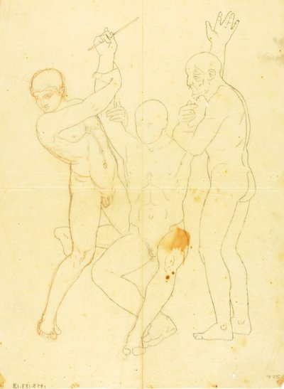 Mosè, Aronne e Hur sul Monte Oreb (studio di nudo) da William Page