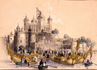 Imbarco del Right Hon. il sindaco alla Torre di Londra da William Parrott