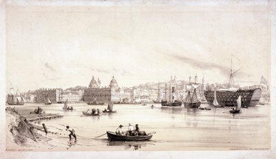Veduta di Greenwich attraverso il fiume Tamigi, Londra da William Parrott