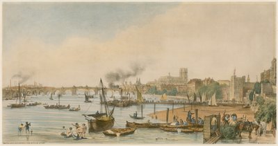 Westminster e Hungerford dal ponte di Waterloo, c. 1840 da William Parrott