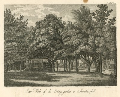 Vista orientale del giardino del cottage a Strawberry Hill, Twickenham, Londra da William Pars