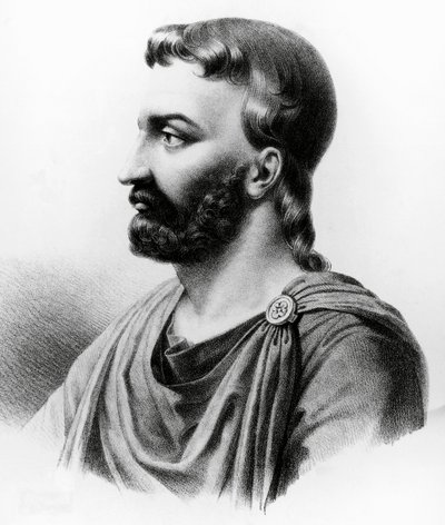 Ritratto di Aulo Cornelio Celso (25 a.C.-50 d.C.), scrittore latino, enciclopedista e medico romano, incisione del XIX secolo da Nicolas Toussaint Charlet