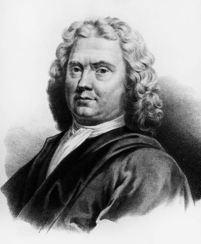 Ritratto di Herman Boerhaave (1668-1738), medico, chimico e botanico olandese, incisione da Nicolas Toussaint Charlet