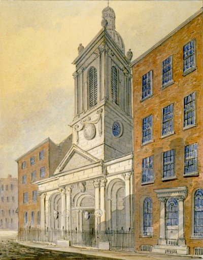 Veduta nord-est della chiesa di San Pietro-le-Poer e Old Broad Street, Città di Londra da William Pearson