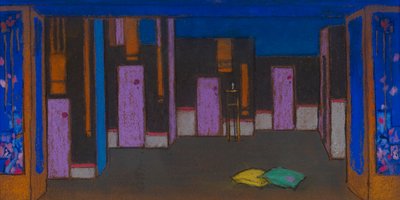 Sala con porte (scenografia per Alice nel paese delle meraviglie, 1915) da William Penhallow Henderson
