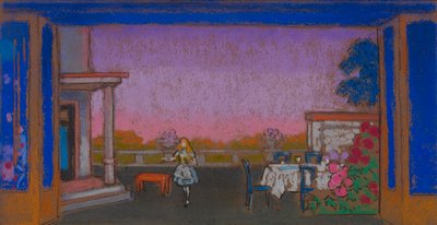 Il giardino della lepre Marzolina (scenografia per Alice nel paese delle meraviglie) da William Penhallow Henderson