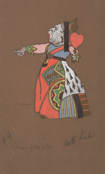 Costume della Regina di Cuori per Alice nel Paese delle Meraviglie da William Penhallow Henderson
