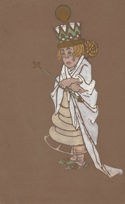 Costume della Regina Bianca per Alice nel Paese delle Meraviglie da William Penhallow Henderson
