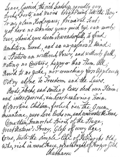 Poesia di Lord Chatham a David Garrick, XVIII secolo, 1840 da William Pitt
