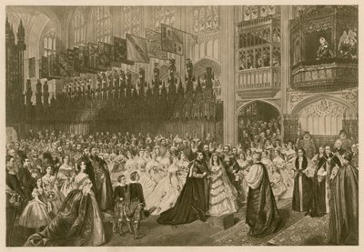 Matrimonio del Principe di Galles e della Principessa Alessandra di Danimarca, Cappella di San Giorgio, Castello di Windsor da William Powell (after) Frith