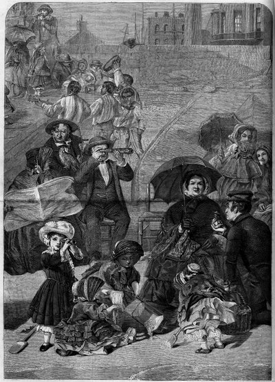 Inghilterra vittoriana: turisti sulla spiaggia di Ramsgate, Inghilterra da William Powell (after) Frith
