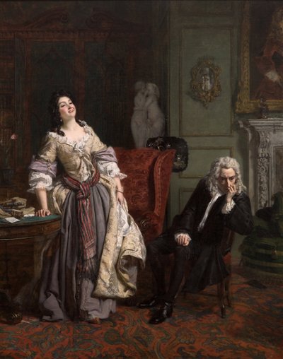 Alexander Pope dichiarò il suo amore a Lady Mary Wortley Montagu, 1852 da William Powell Frith
