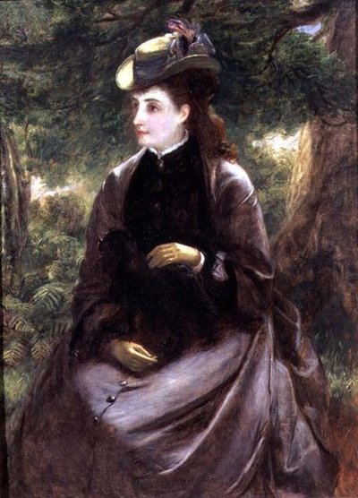 Ritratto di una signora che riposa con il suo cane da William Powell Frith