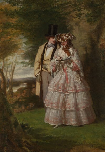 Le due figure centrali in Derby Day, 1860 da William Powell Frith