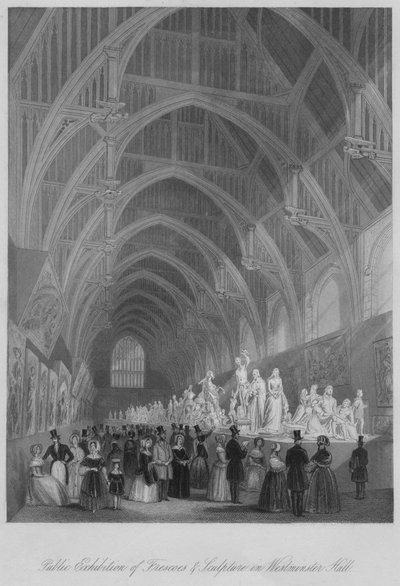 Esposizione pubblica di affreschi e sculture nella Westminster Hall da William Radclyffe