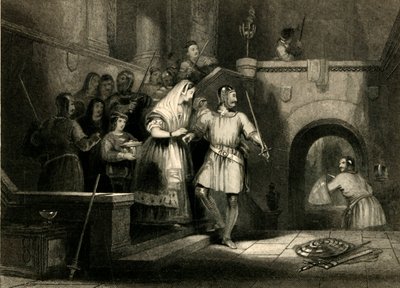 Salvataggio della contessa De Burgh, dal castello di Montgomery, 1836 da William Radclyffe