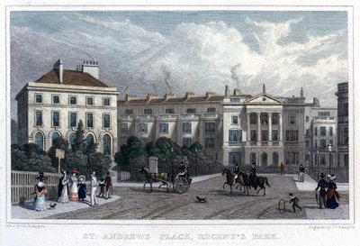 St Andrews Place, Regents Park, Londra, 1828 da William Radclyffe