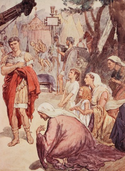 Coriolano e le matrone di Roma, illustrazione da 