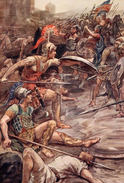 Epaminonda difende Pelopida, illustrazione da 