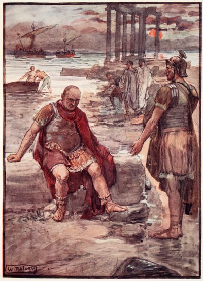Mario in esilio tra le rovine di Cartagine, illustrazione da 