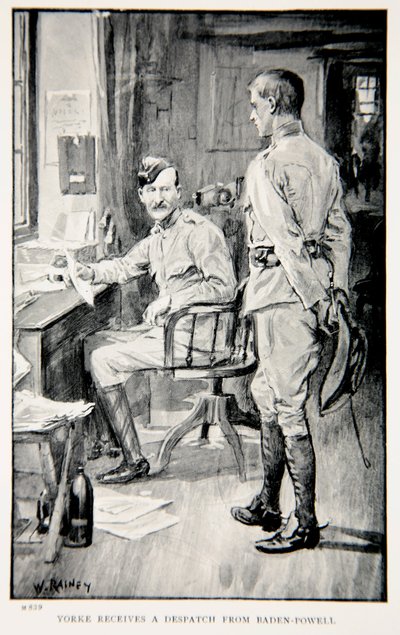 Yorke riceve un dispaccio da Baden-Powell, illustrazione da 