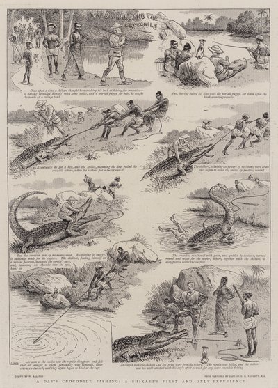 Una giornata di pesca al coccodrillo, la prima e unica esperienza di uno shikari da William Ralston