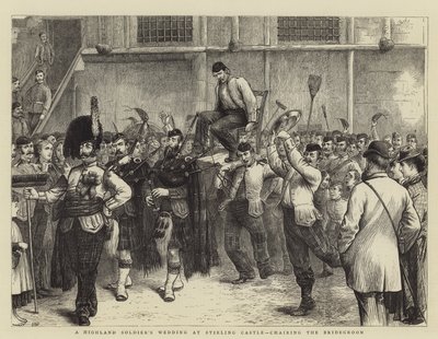 Il matrimonio di un soldato delle Highlands al castello di Stirling, portando in trionfo lo sposo da William Ralston