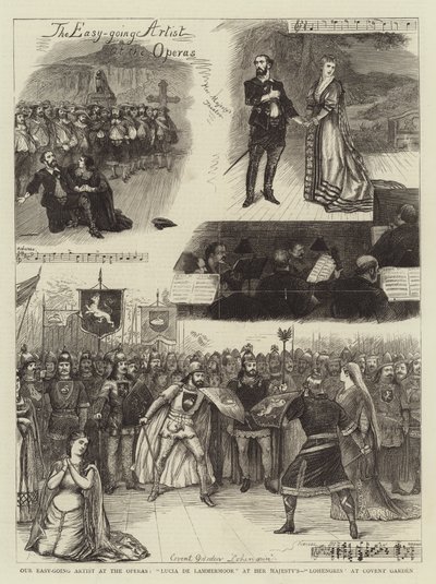 Il nostro artista rilassato alle opere, Lucia di Lammermoor a Sua Maestà, Lohengrin al Covent Garden da William Ralston