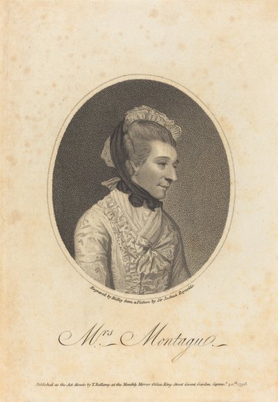 Elizabeth Montague da William Ridley after Sir Joshua Reynolds