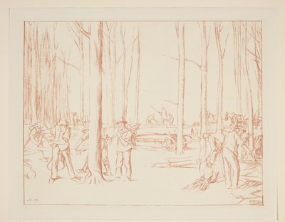 Lavoratori agricoli in un bosco (La Grande Guerra: gli sforzi e gli ideali della Gran Bretagna) da William Rothenstein