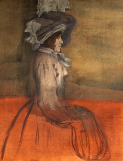 Ritratto di una signora con cappello da William Rothenstein