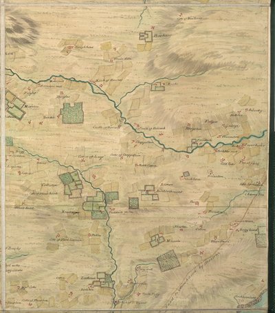 Mappa di Roy 19/3f: Area intorno a Colliston, in Forfarshire (o Angus), dal Roy Military Survey of Scotland da William Roy