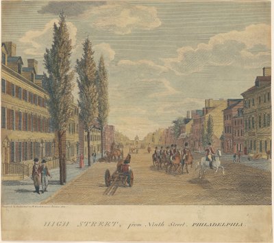 High Street, da Ninth Street, Philadelphia da William Russell Birch