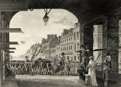 Il corteo funebre di George Washington lungo High Street a Filadelfia da William Russell Birch