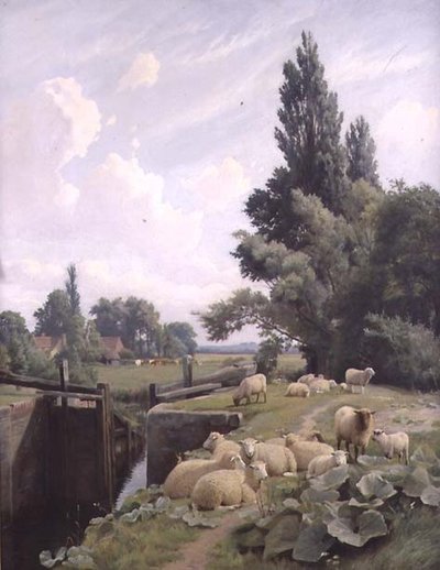 Paesaggio con chiusa e gregge di pecore da William Sidney Cooper